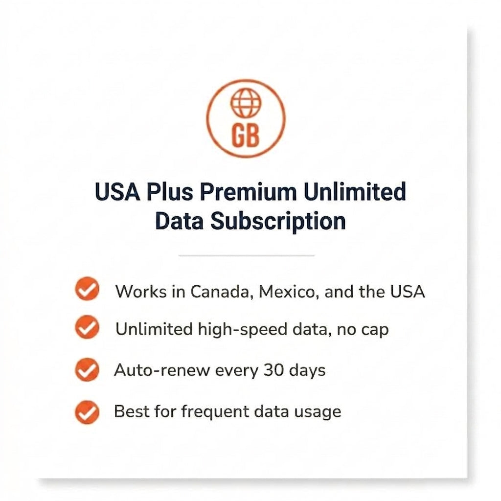 USA Plus Premium Unlimited Data Subscription