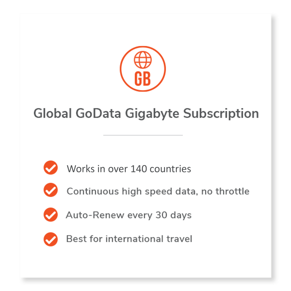 Global GoData 1GB Subscription: 2 Months