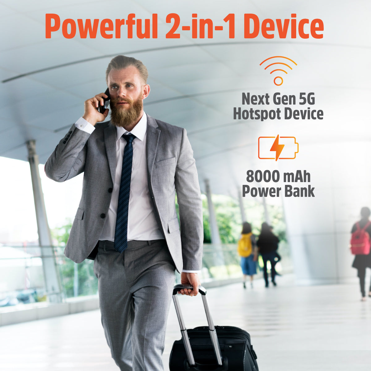 Solis PRO - 5G WiFi Hotspot and Power Bank with Lifetime Data (1GB Monthly)