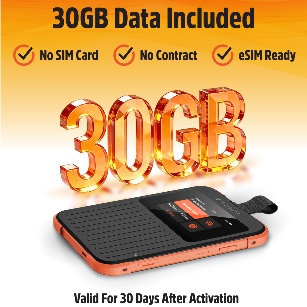 Solis PRO - 5G WiFi Hotspot and Power Bank with Lifetime Data (1GB Monthly)