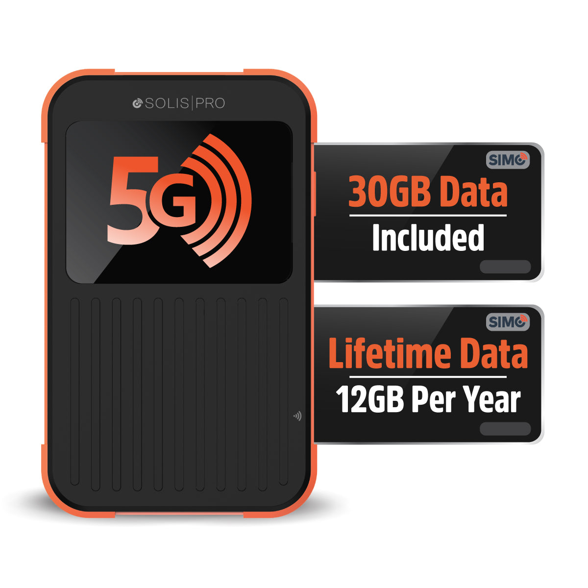 Solis PRO - 5G WiFi Hotspot and Power Bank with Lifetime Data (1GB Monthly)